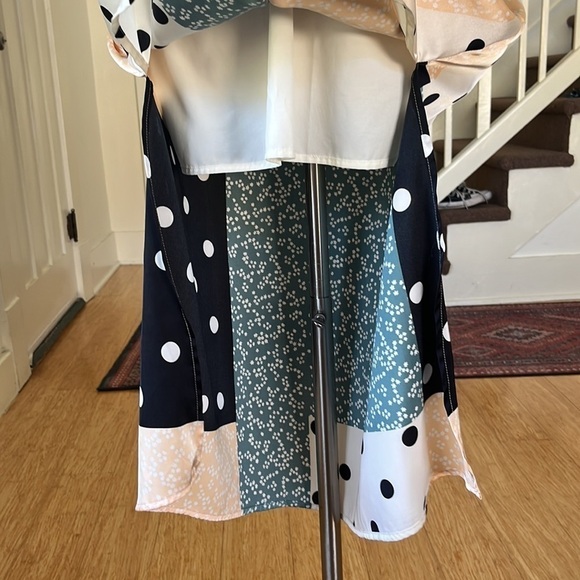 LULUS Multi Print Satin Midi Dress Size Small - Picture 6 of 13